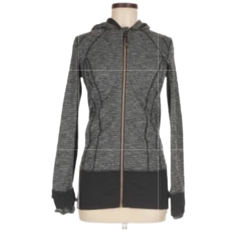 Lululemon Daily Practice Jacket Coco Pique Black White Rose Gold Zipper